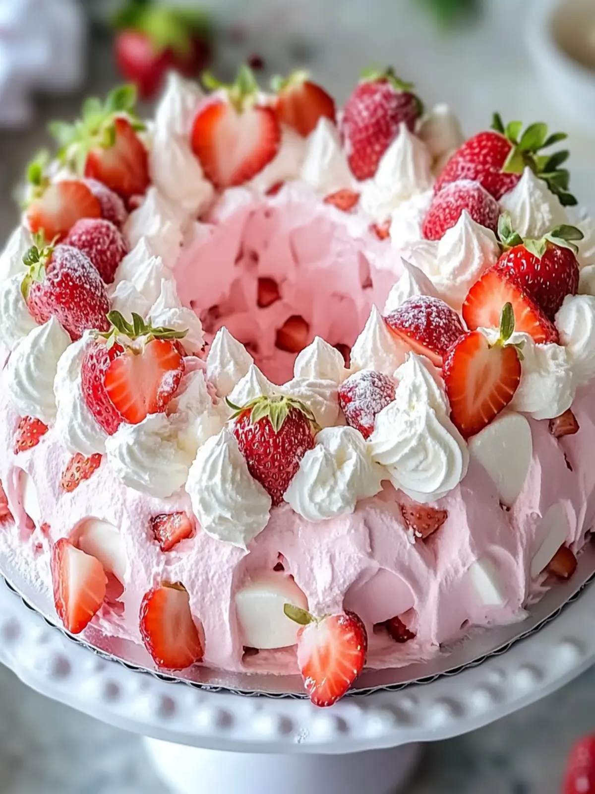 Strawberry Marshmallow Angel Cake Recipe