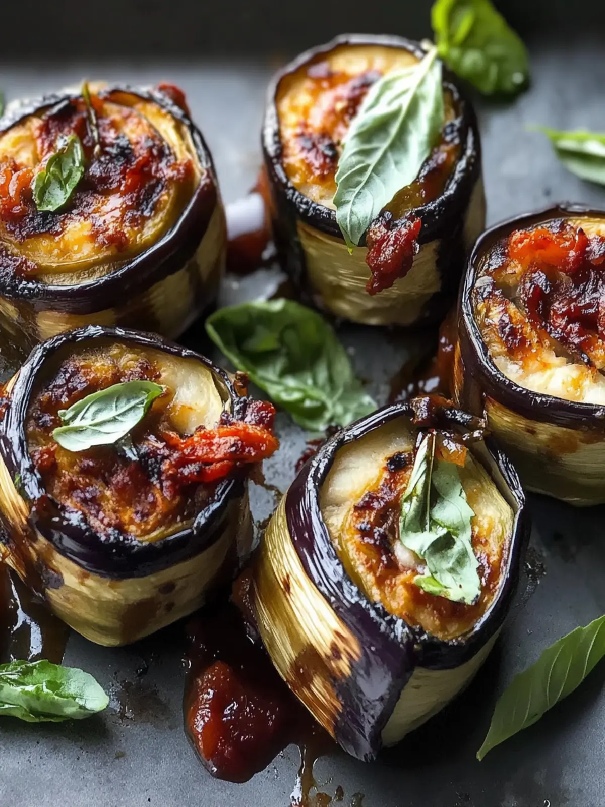 Eggplant roll-up appetizers