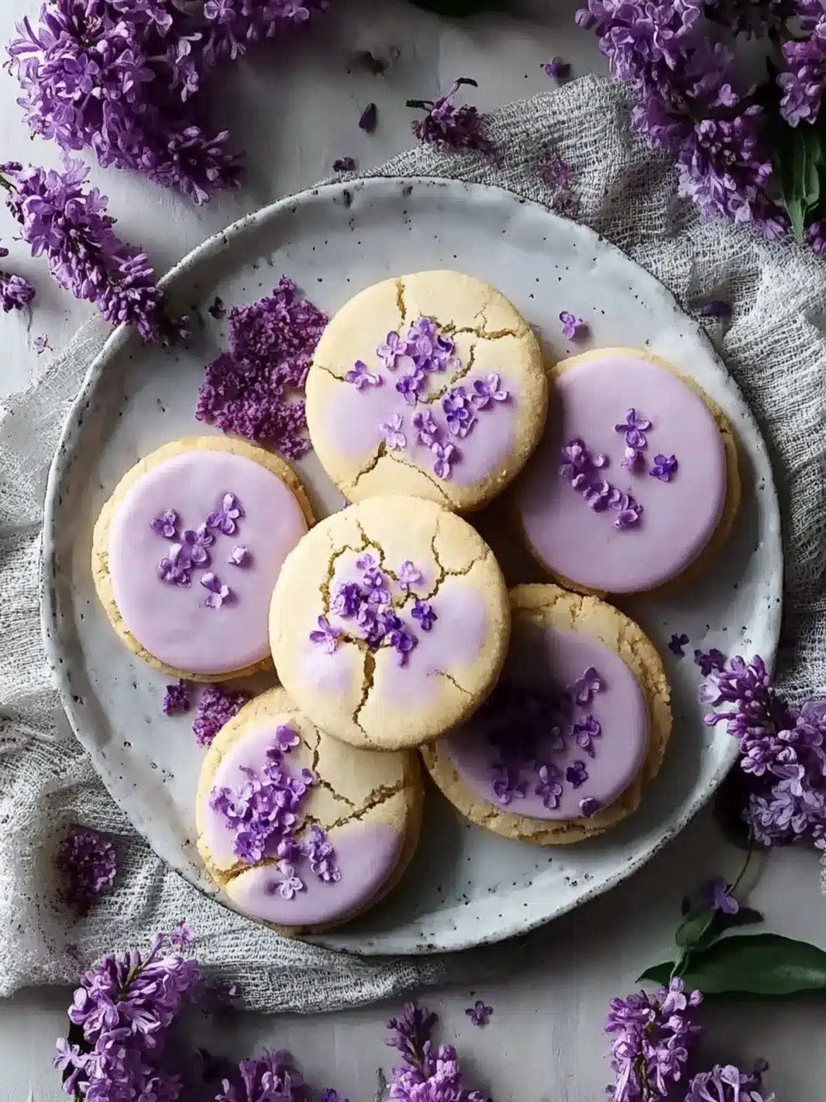 Lilac Shortbread Cookies
