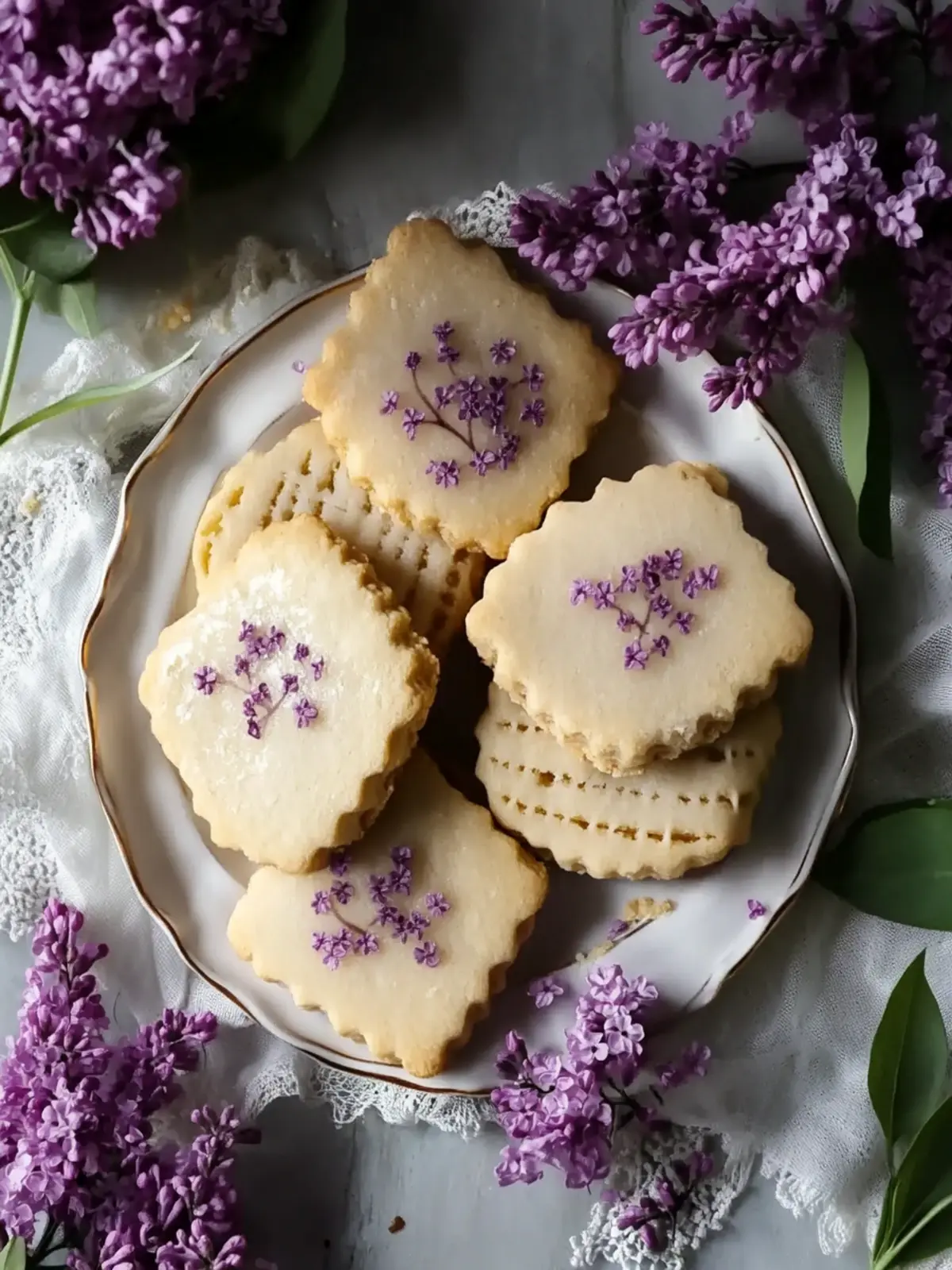 Lilac Shortbread Cookies