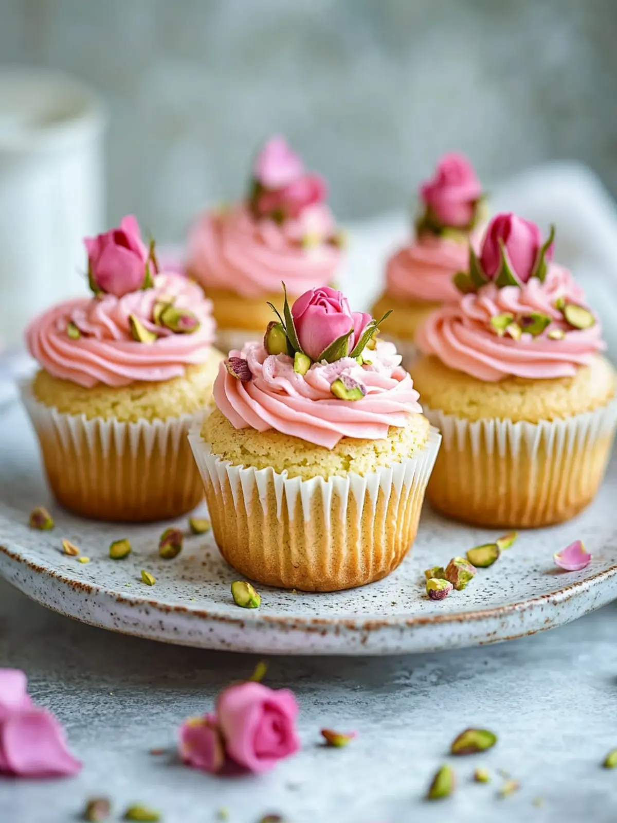 Delightful Vegan Mini Rose Pistachio Cupcakes for Every Celebration
