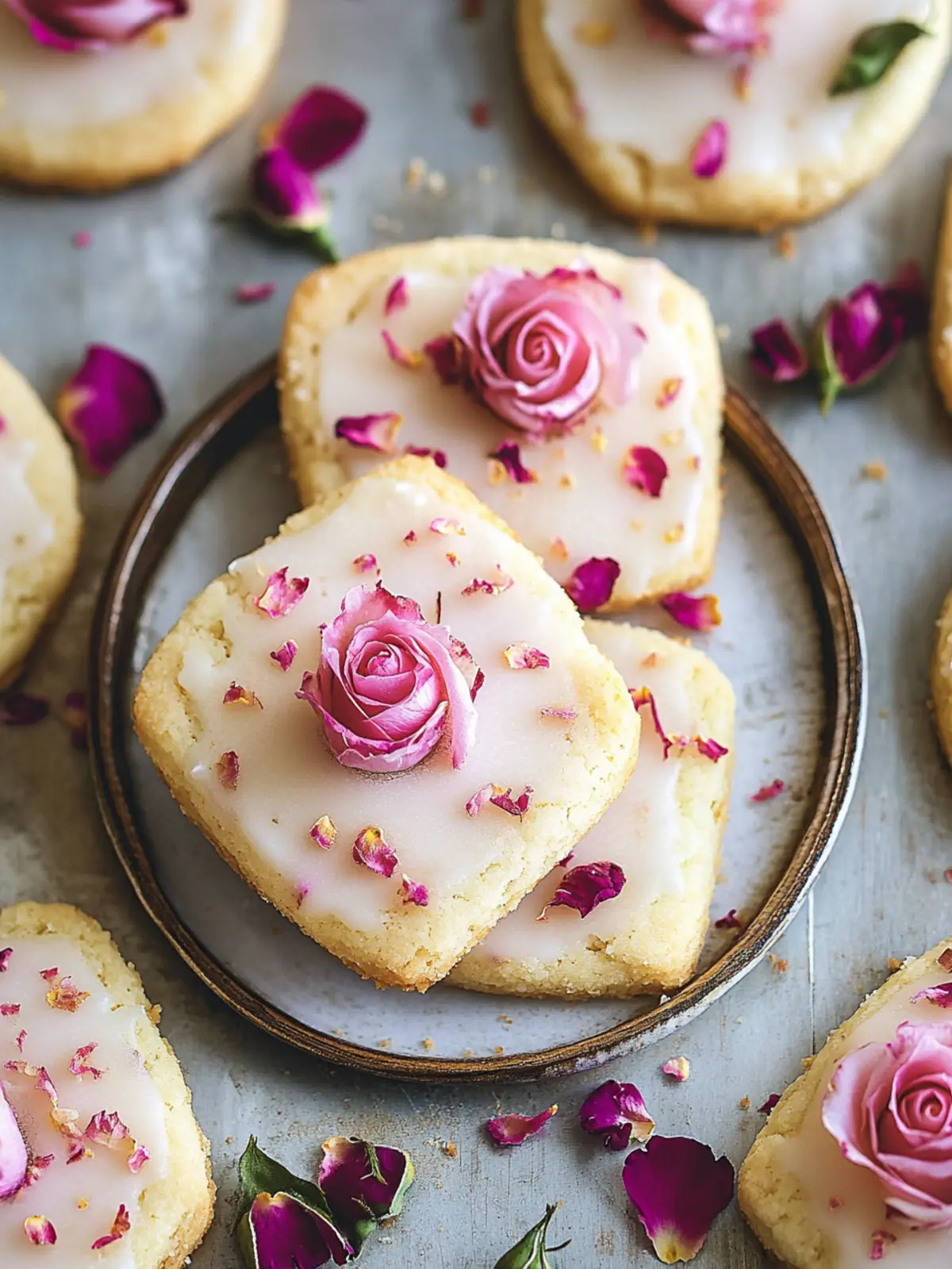 Rose Shortbread Cookies