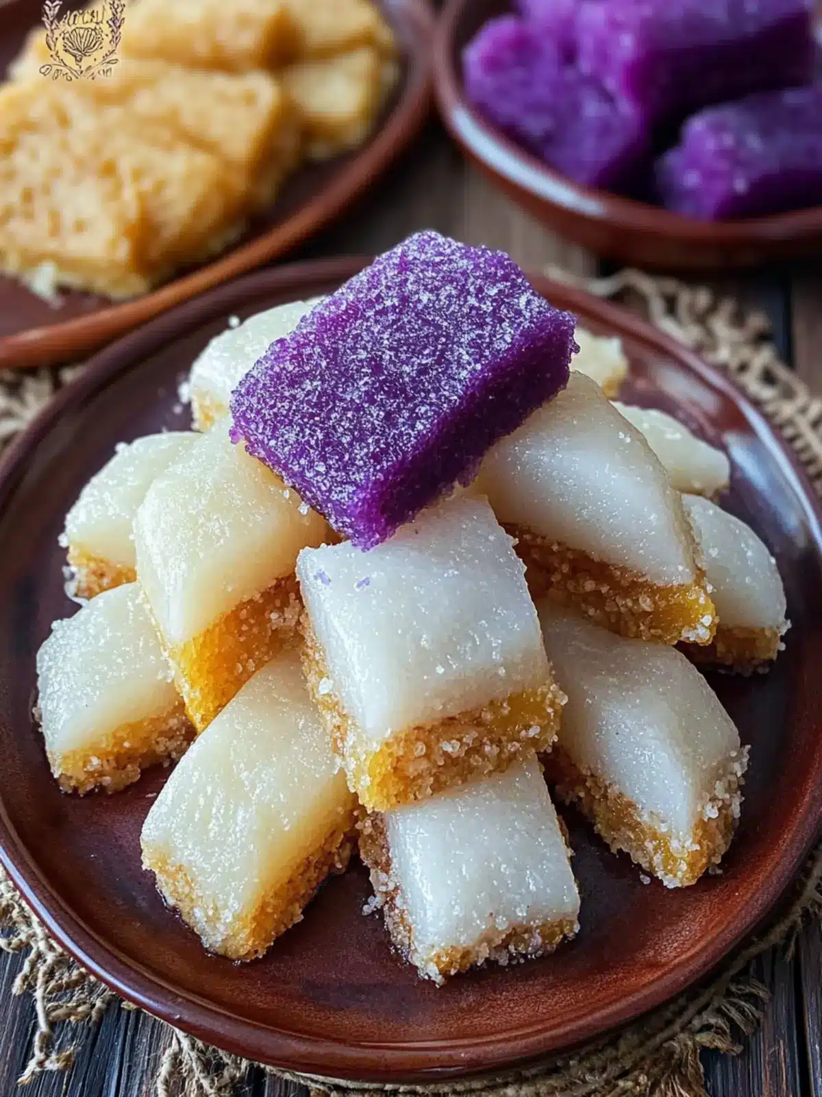 Homemade Tikoy – 3 Flavors (White, Ube, Brown Sugar)