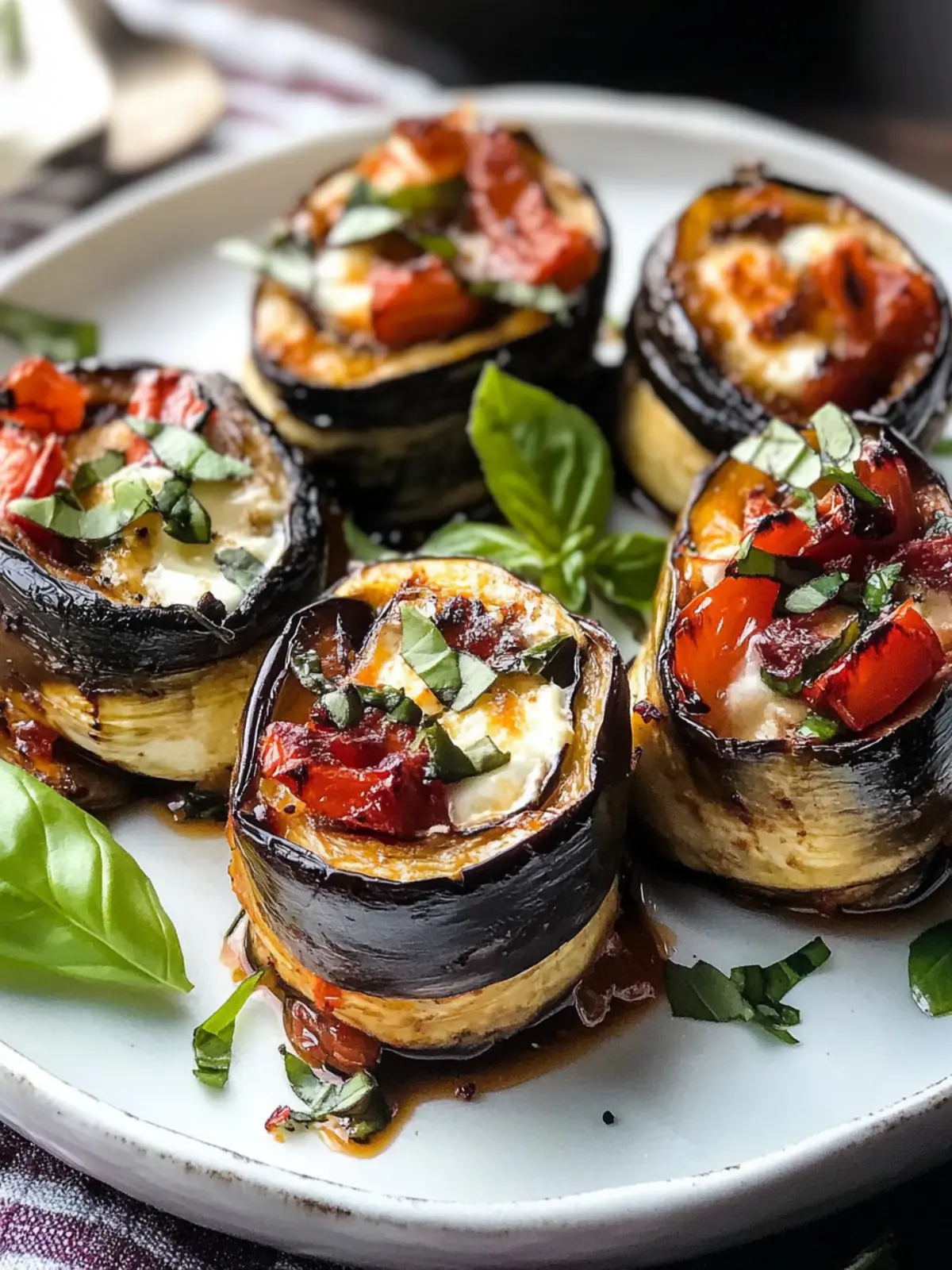 Eggplant roll-up appetizers