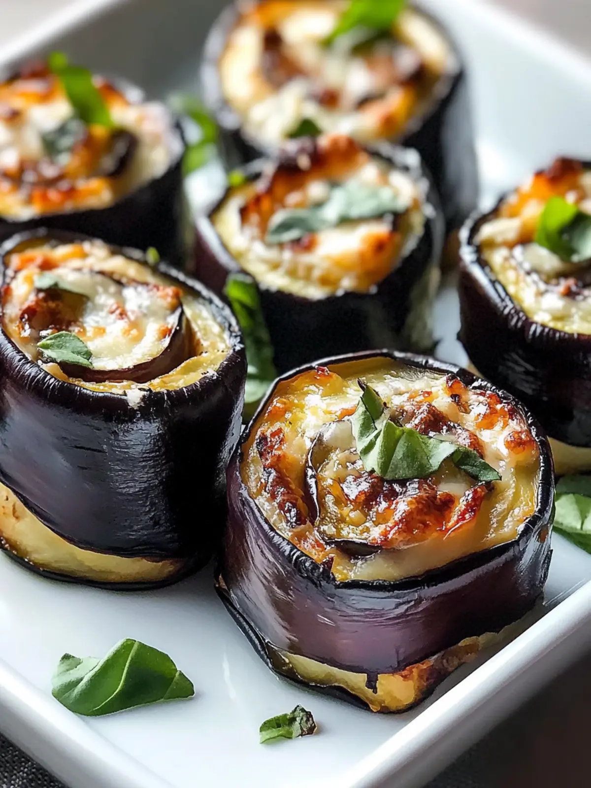 Eggplant roll-up appetizers