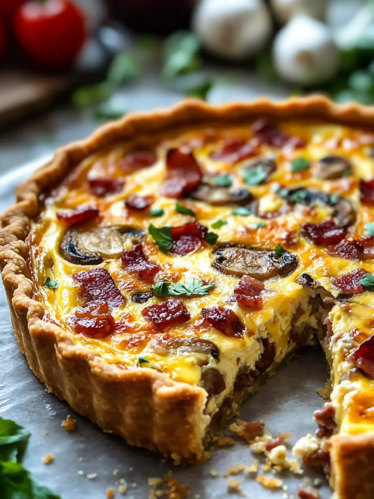– Easy Bacon Onion Mushroom Quiche – Perfect for Brunch