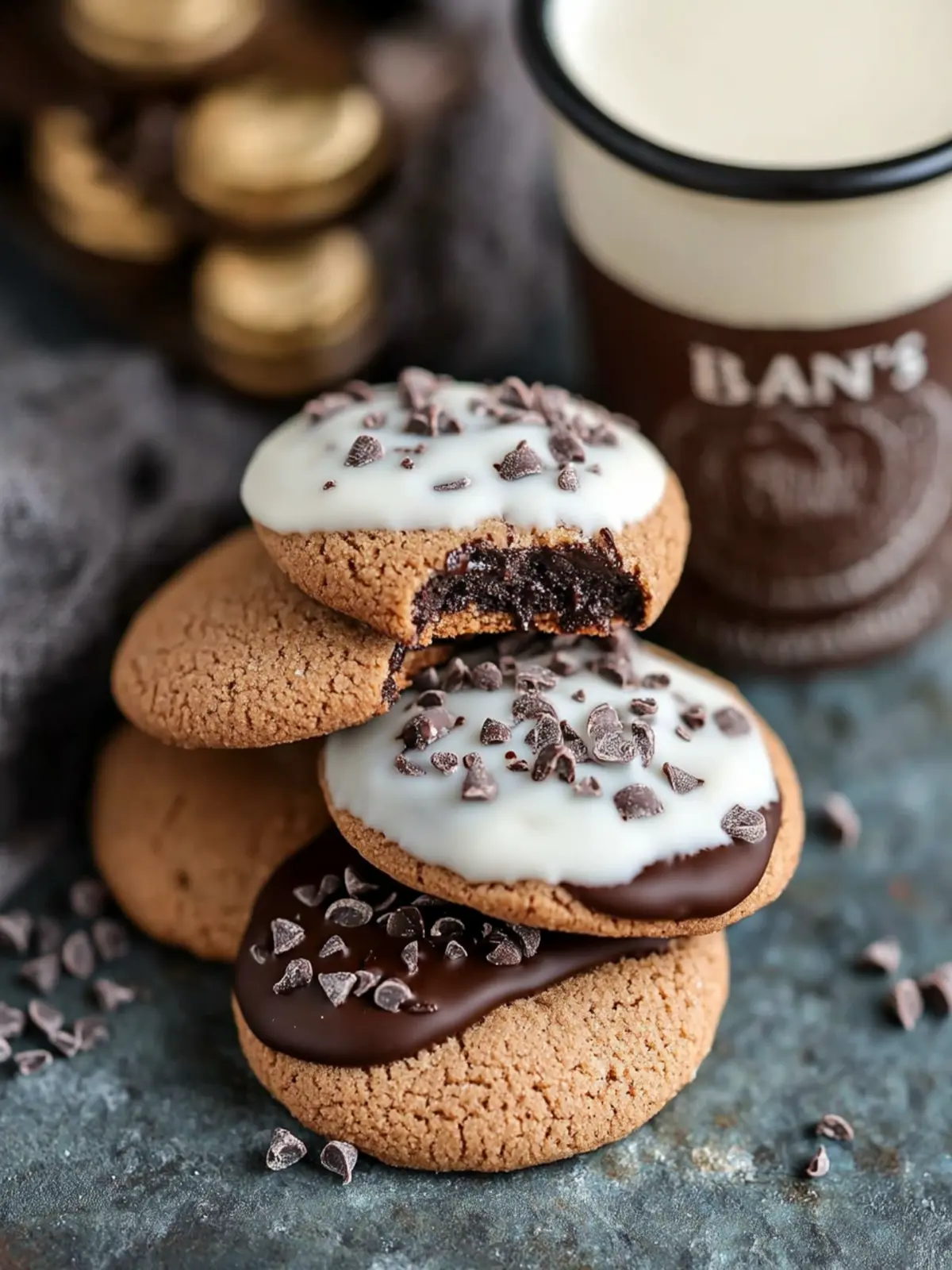 Bailey’s Chocolate Dipped Cookies