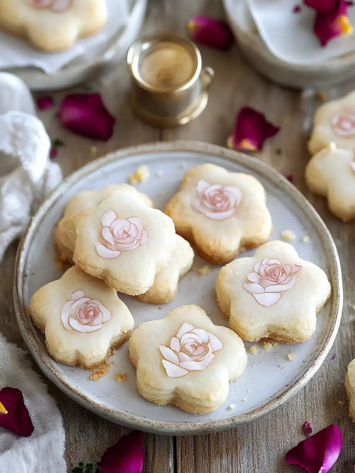 Rose Shortbread Cookies