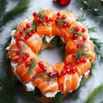 Christmas Salmon Bruschetta Wreath | An Elegant Holiday Appetizer