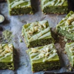 Coconut Matcha Macadamia Bars with White Chocolate Glaze :: Gluten-Free, Grain-Free, Dairy-Free, Refined Sugar-Free