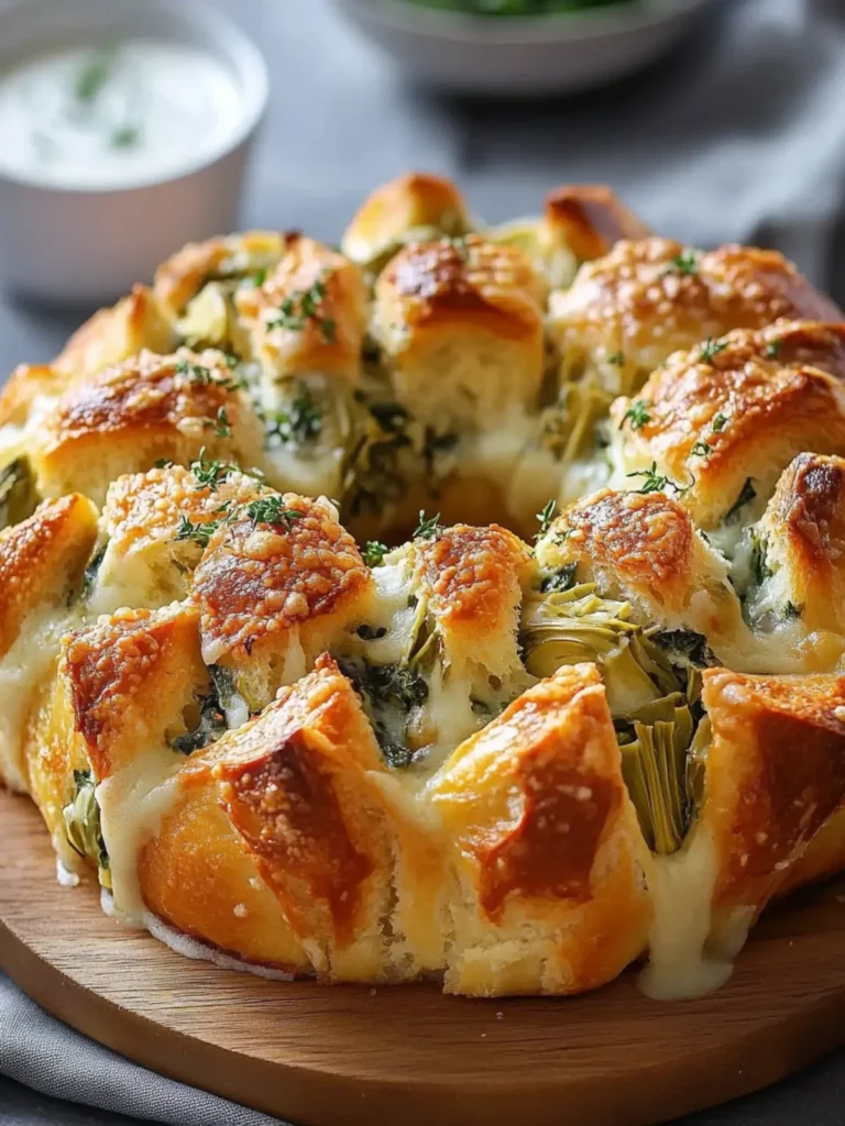 Spinach Artichoke Snowflake Pull-Apart Bread Recipe