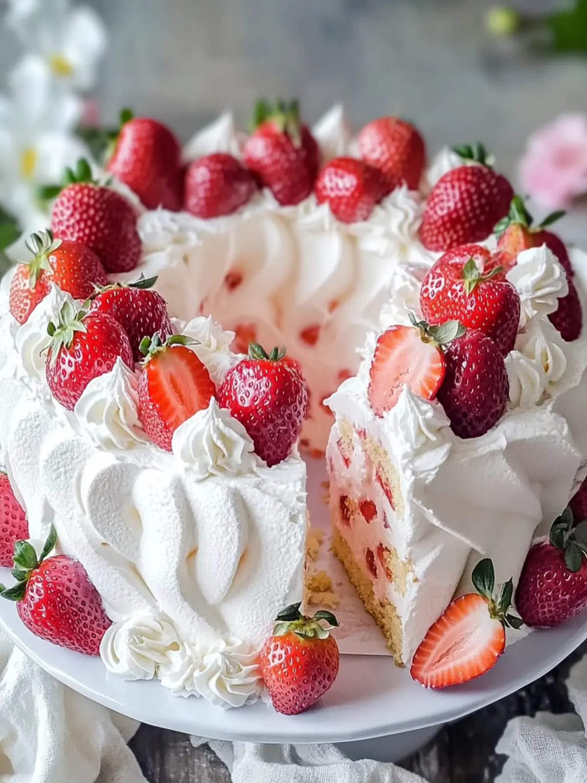 Strawberry Marshmallow Angel Cake Recipe
