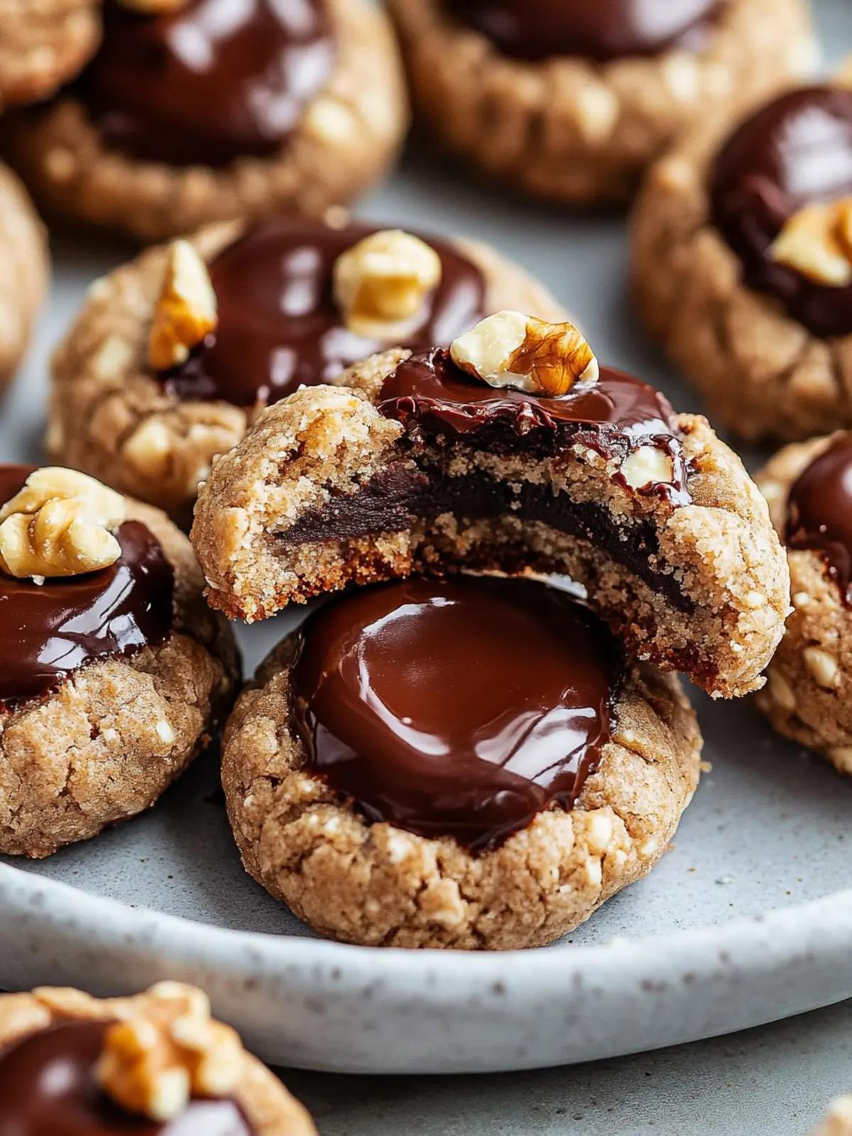 Chocolate Hazelnut Thumbprint Cookies