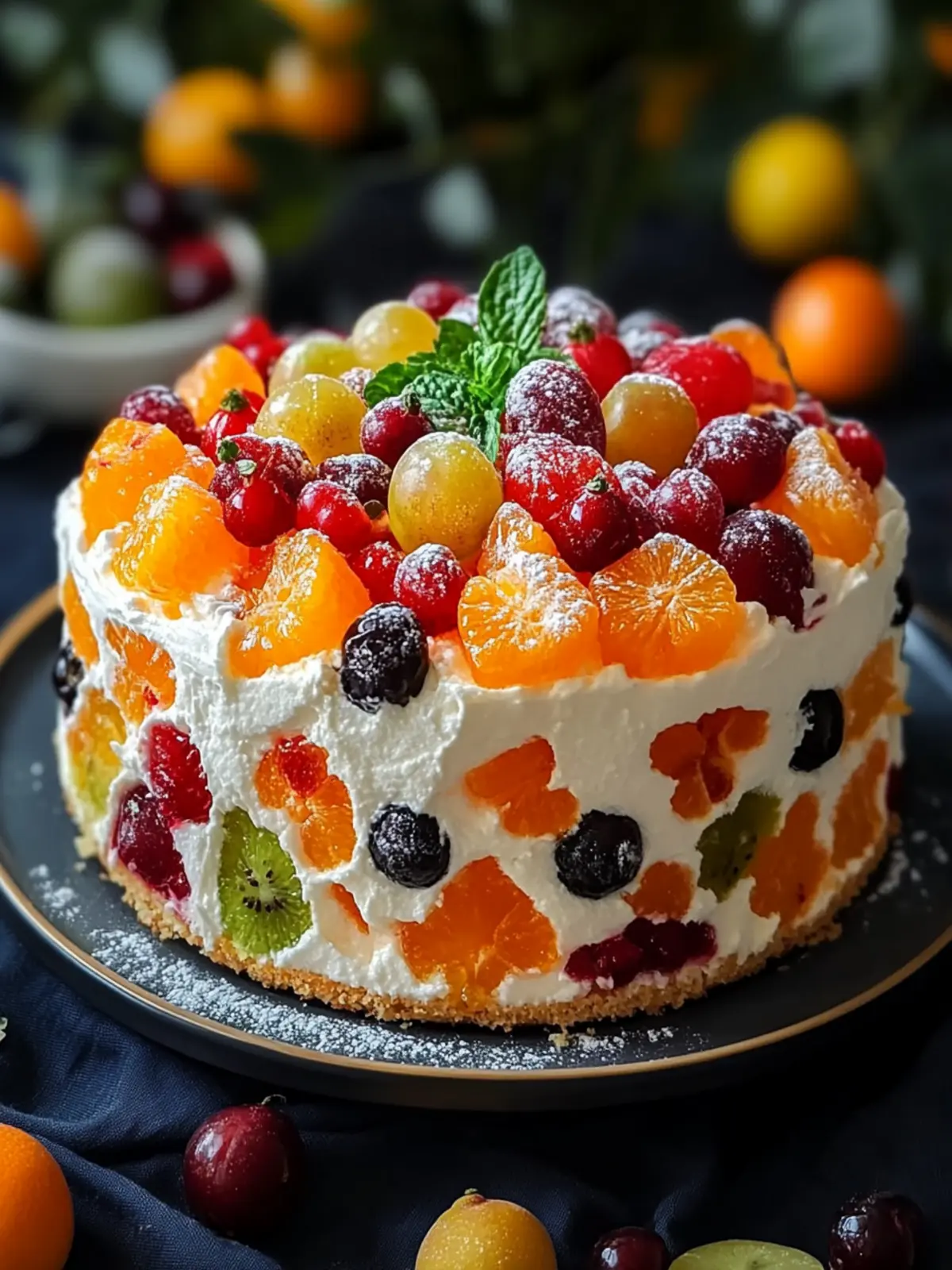 Eggless Fresh Fruit Cake