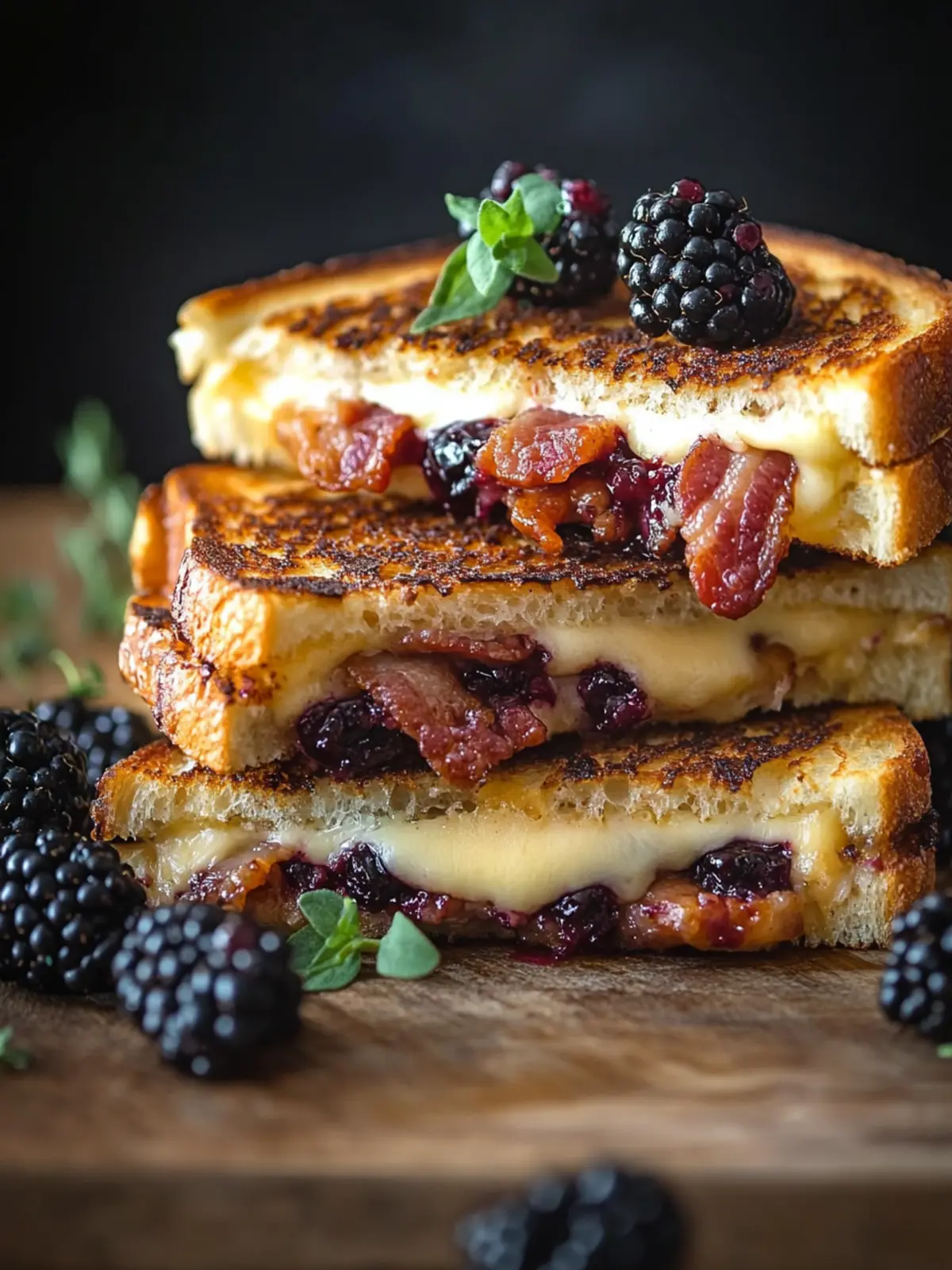 Experience Gourmet Blackberry Bacon Grilled Cheese Today!