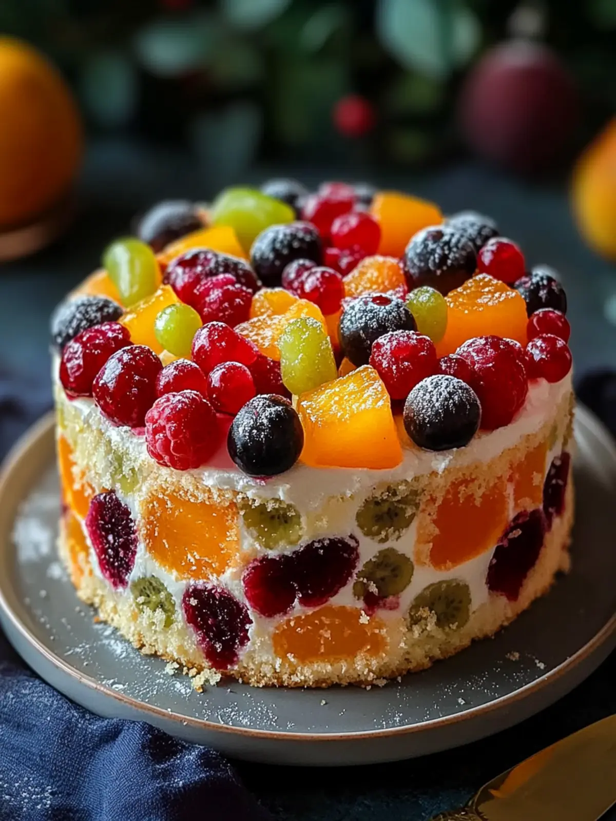 Eggless Fresh Fruit Cake