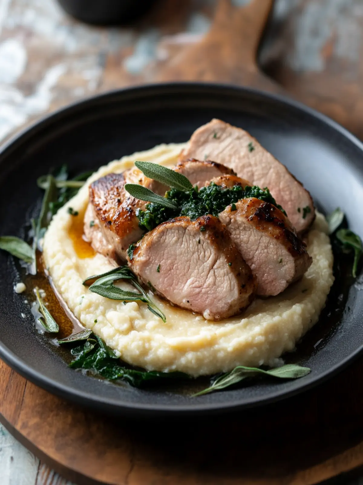 Pork Tenderloin with White Bean Puree