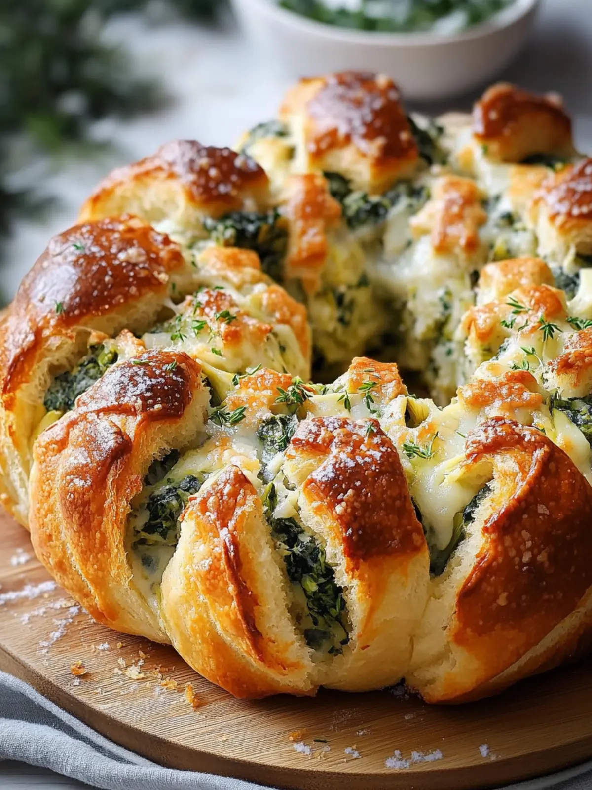 Spinach Artichoke Snowflake Pull-Apart Bread Recipe