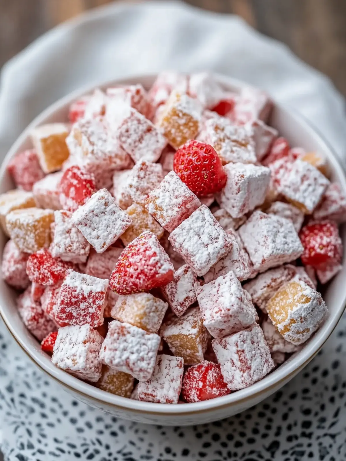 Delicious Strawberry Shortcake Puppy Chow Recipe