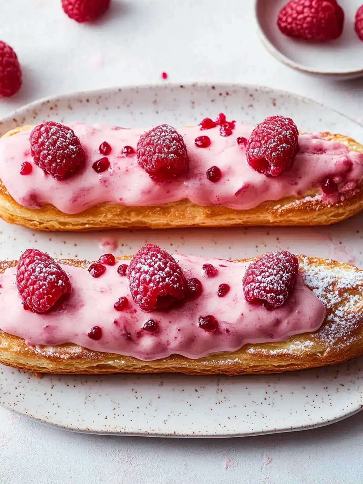 Raspberry and Cream Éclairs