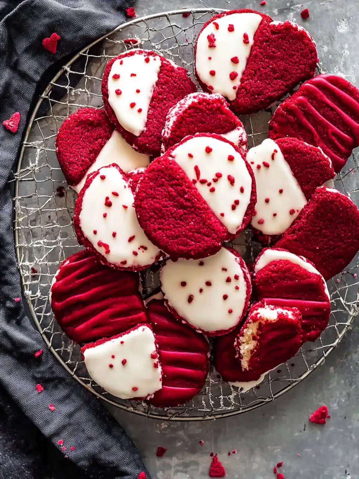 Red Velvet Shortbread Cookies