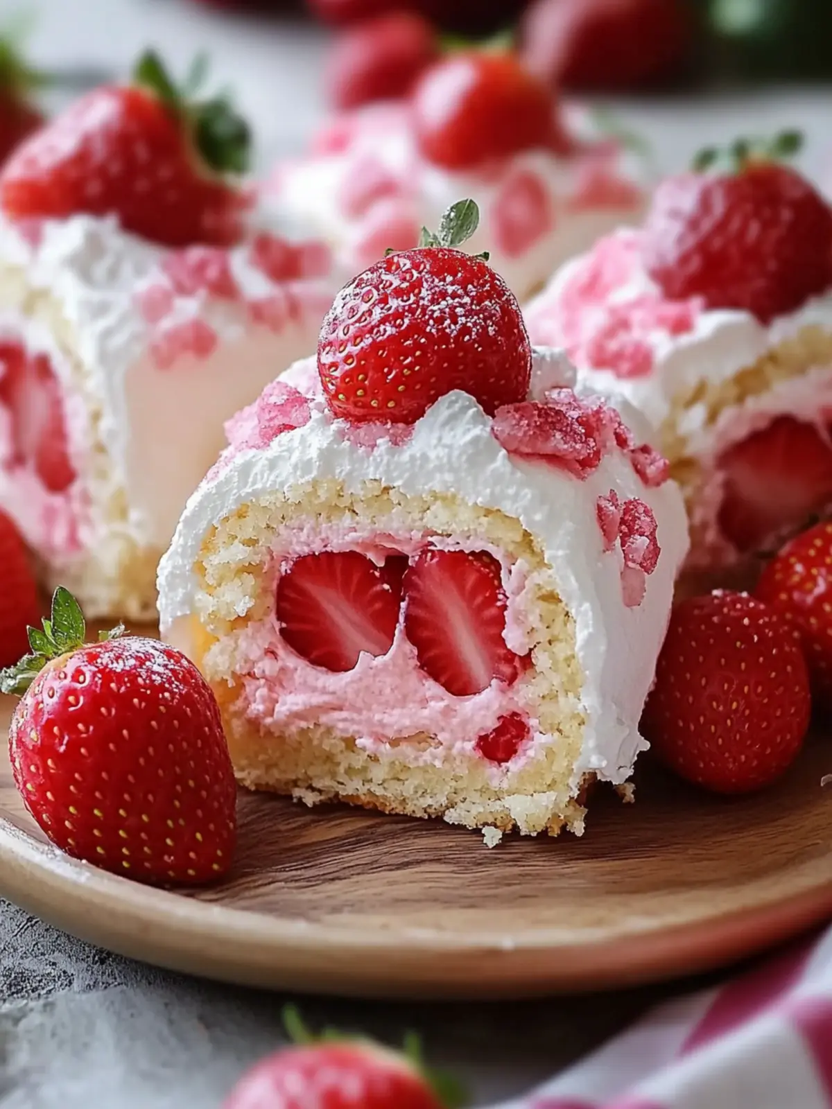Strawberry Shortcake Cheesecake Rolls