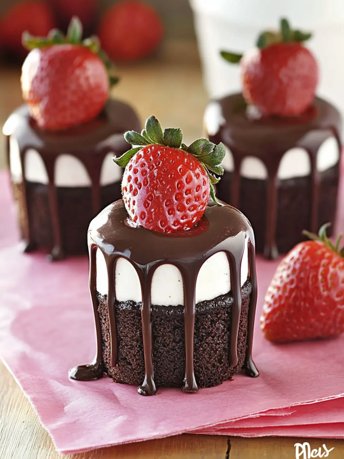 Chocolate-Covered Strawberry Mini Cakes