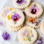 Shortbread Cookies With Edible Flowers