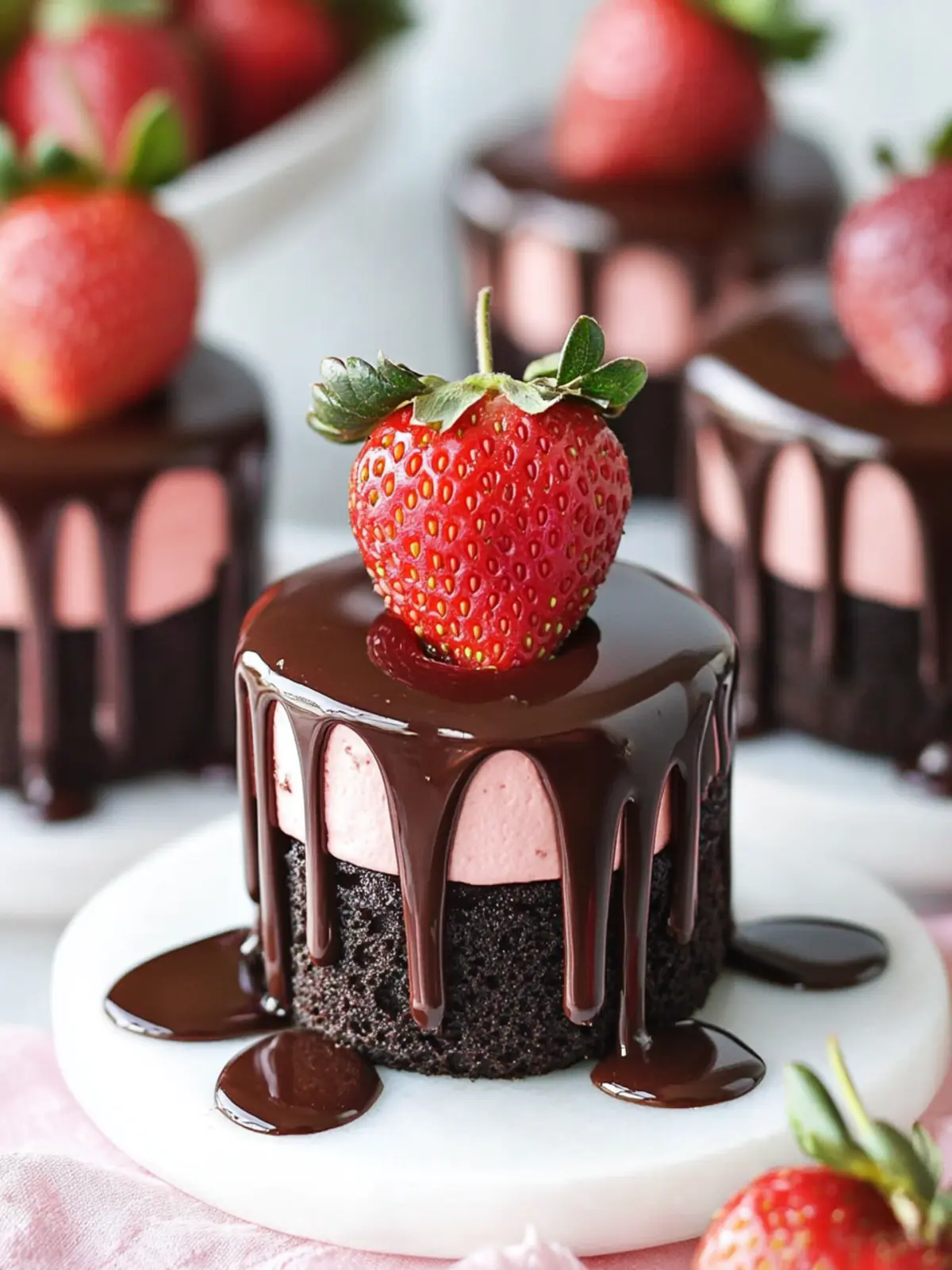 Chocolate-Covered Strawberry Mini Cakes