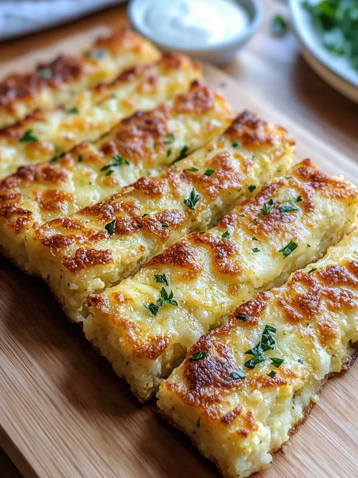 Cheesy Keto Cauliflower Garlic Breadsticks: 7 Minute Prep