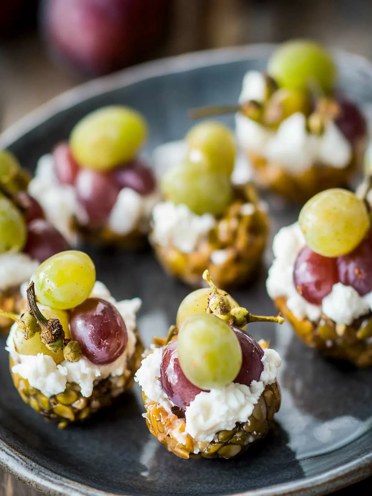 Grape Stuffed Goat Cheese Appetizers
