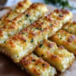 Cheesy Keto Cauliflower Garlic Breadsticks: 7 Minute Prep