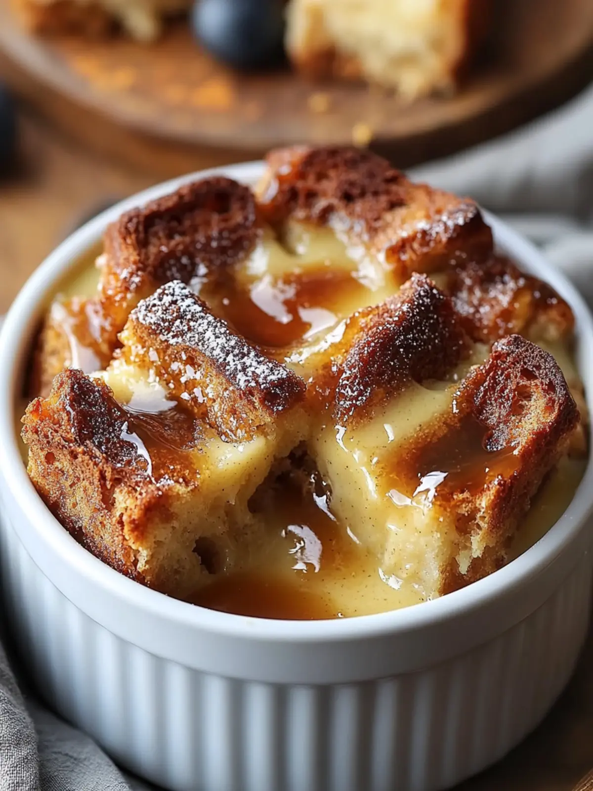 Bread Pudding Recipe with Vanilla Caramel Sauce