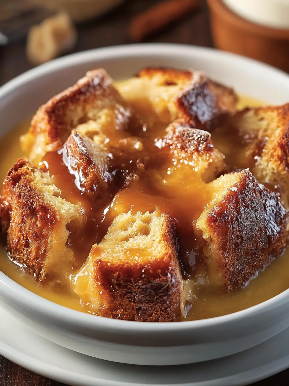 Bread Pudding Recipe with Vanilla Caramel Sauce