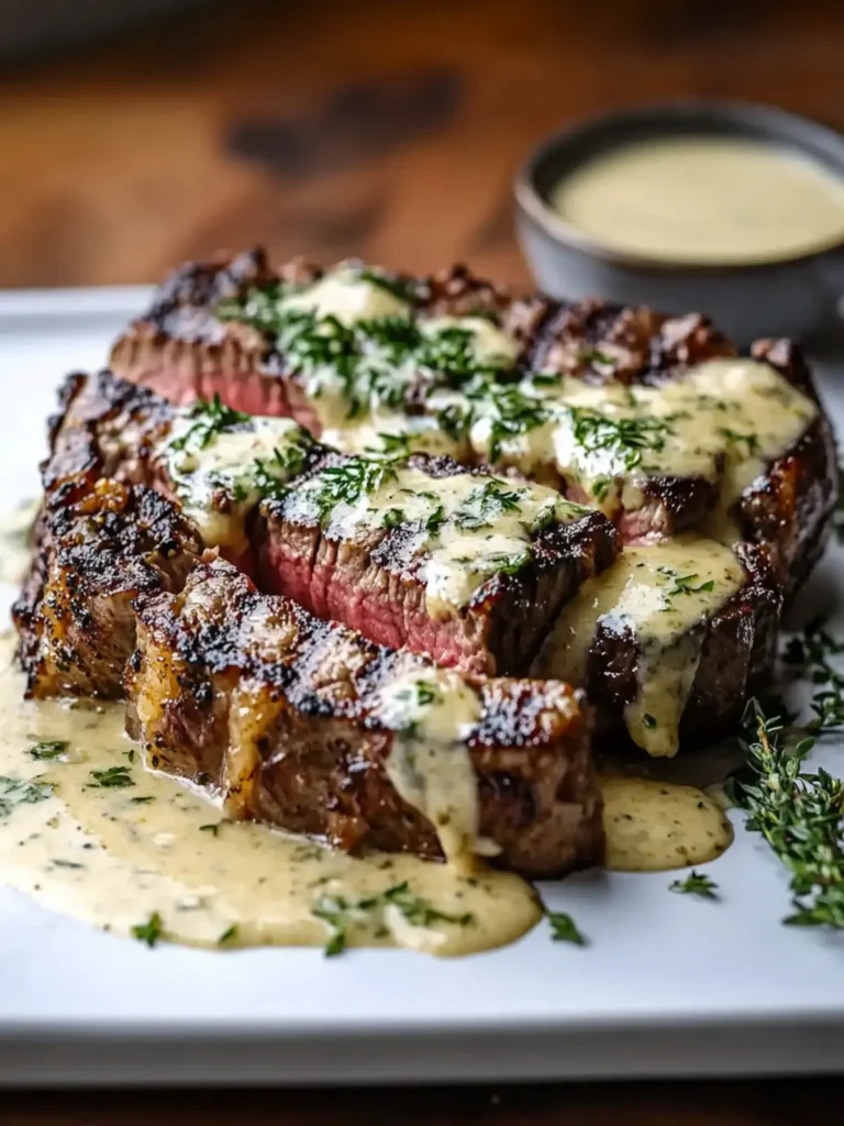 Knoblauchbutter-Steak mit Parmesan-Cremesauce Rezept