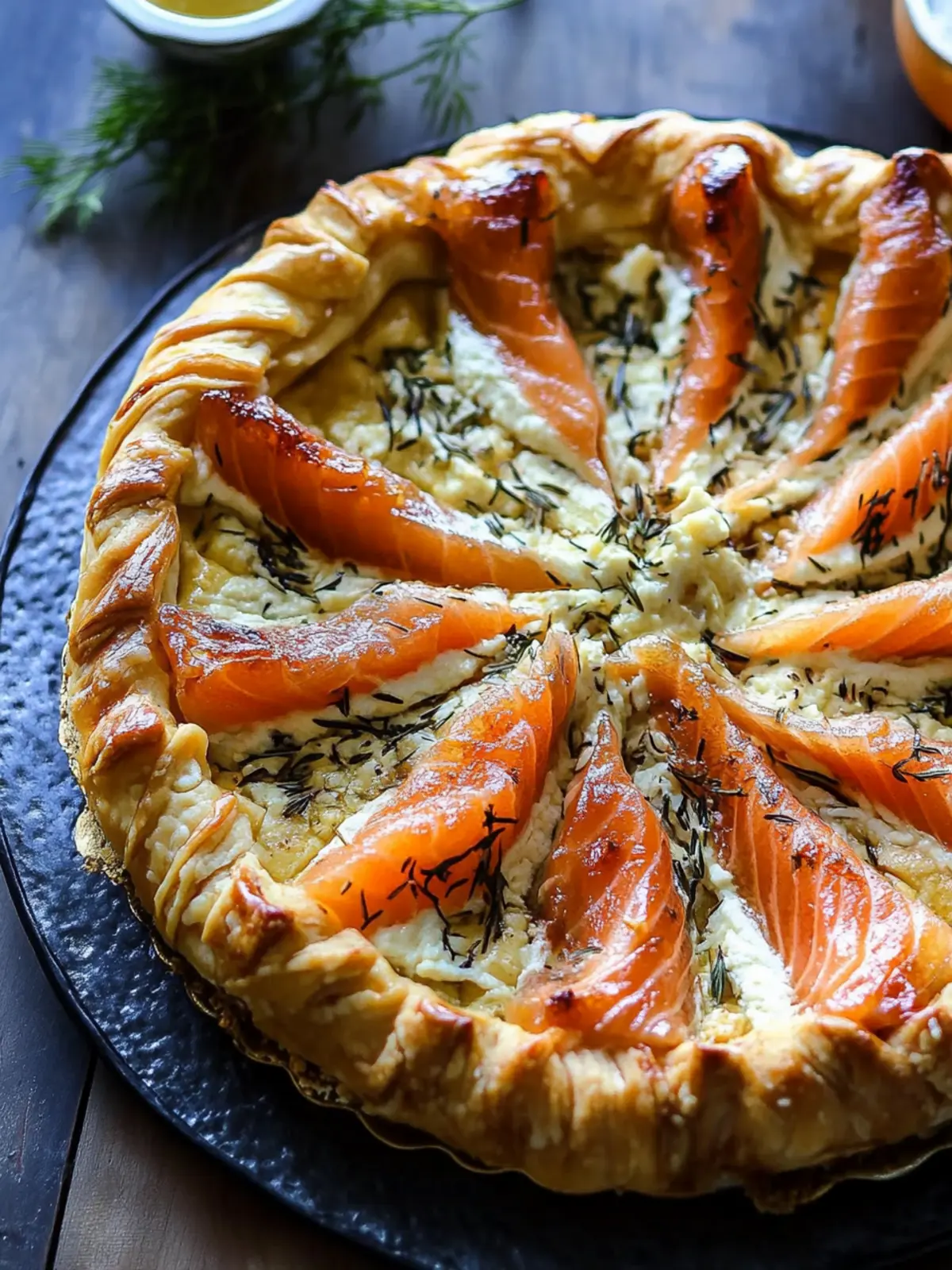 Smoked Salmon Cream Cheese Tarte Soleil