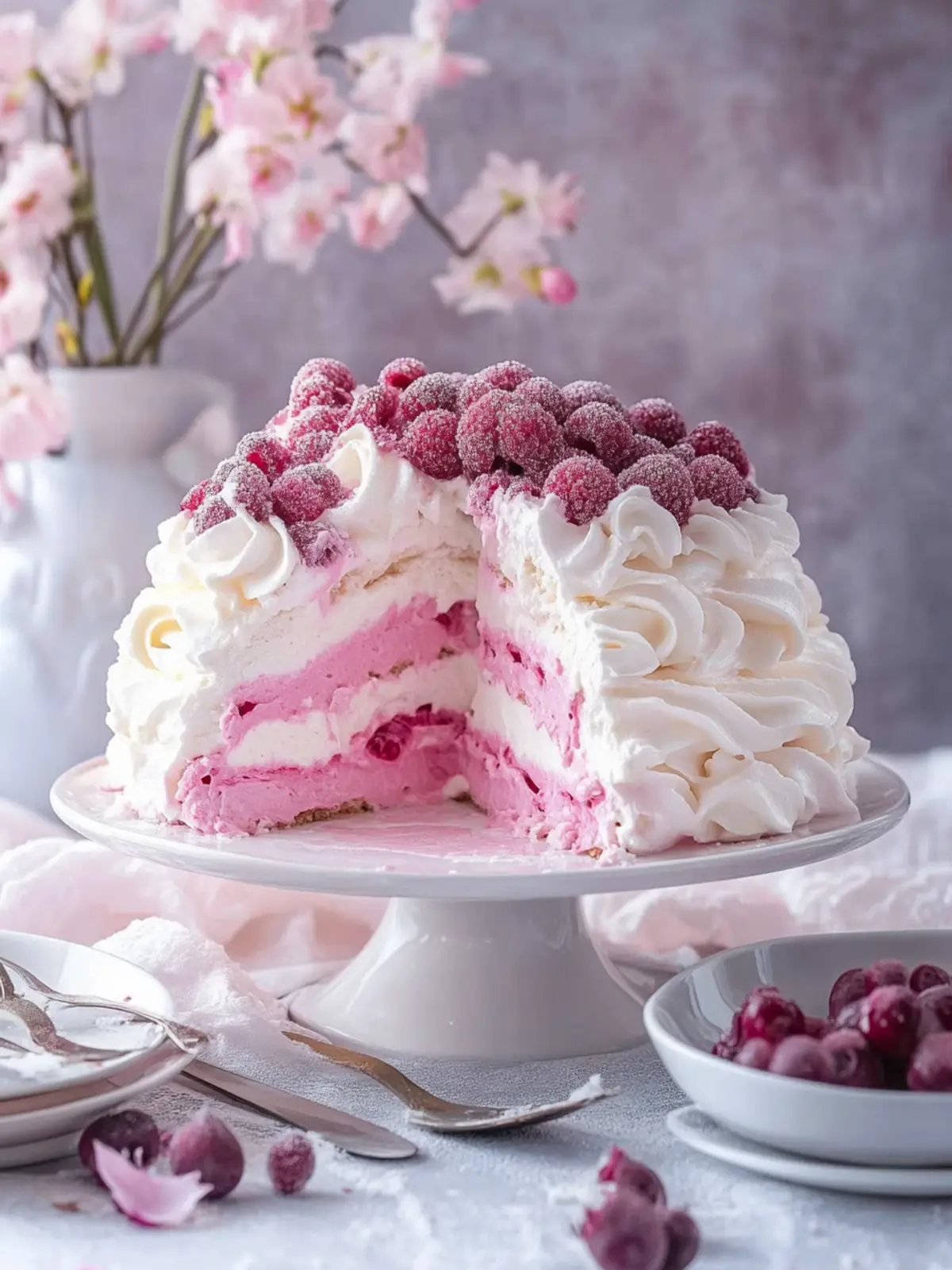 Pink ombre pavlova , una meravigliosa nuvola rosa
