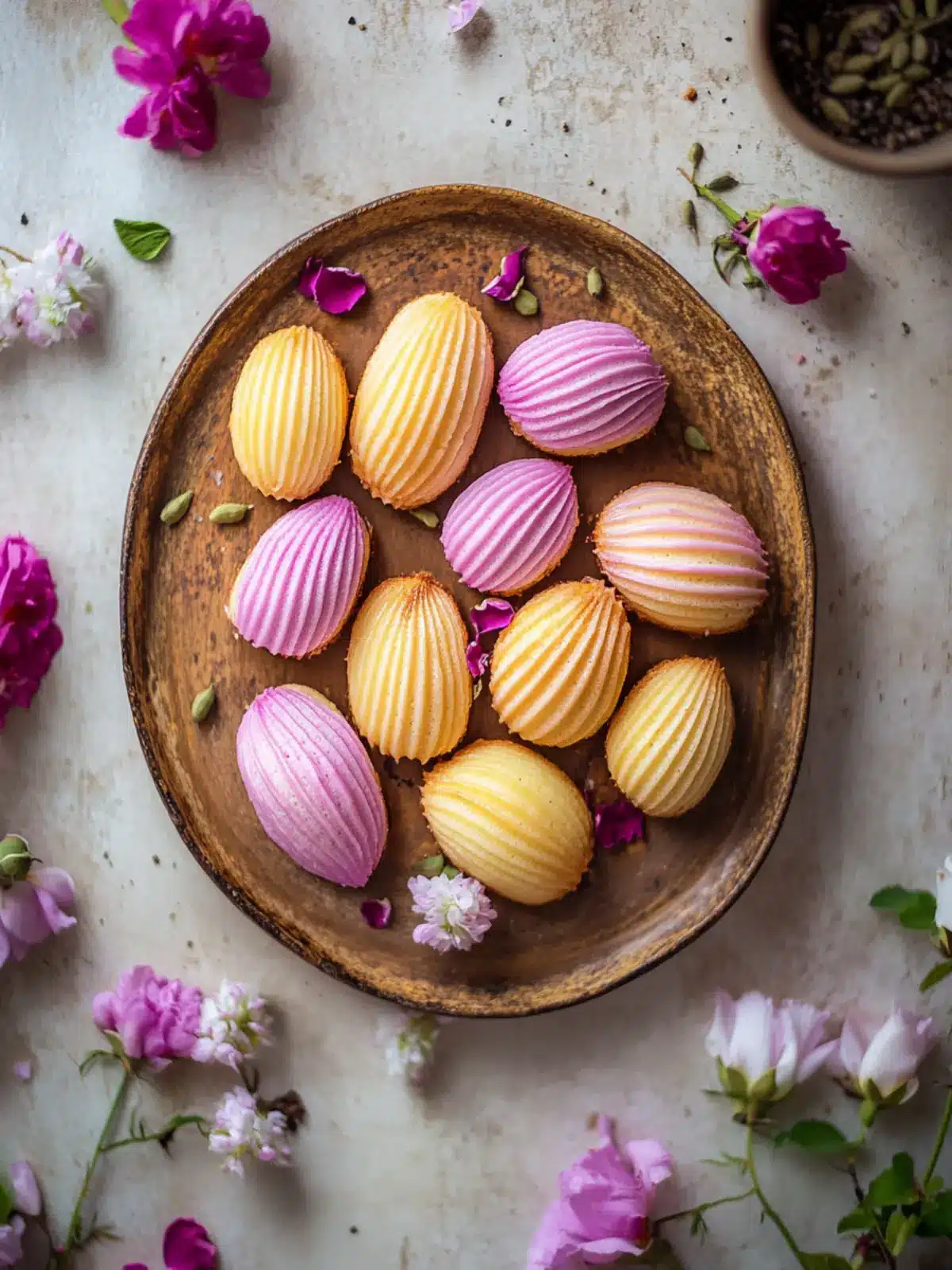 Homemade Madeleines with Rosewater and Cardamom