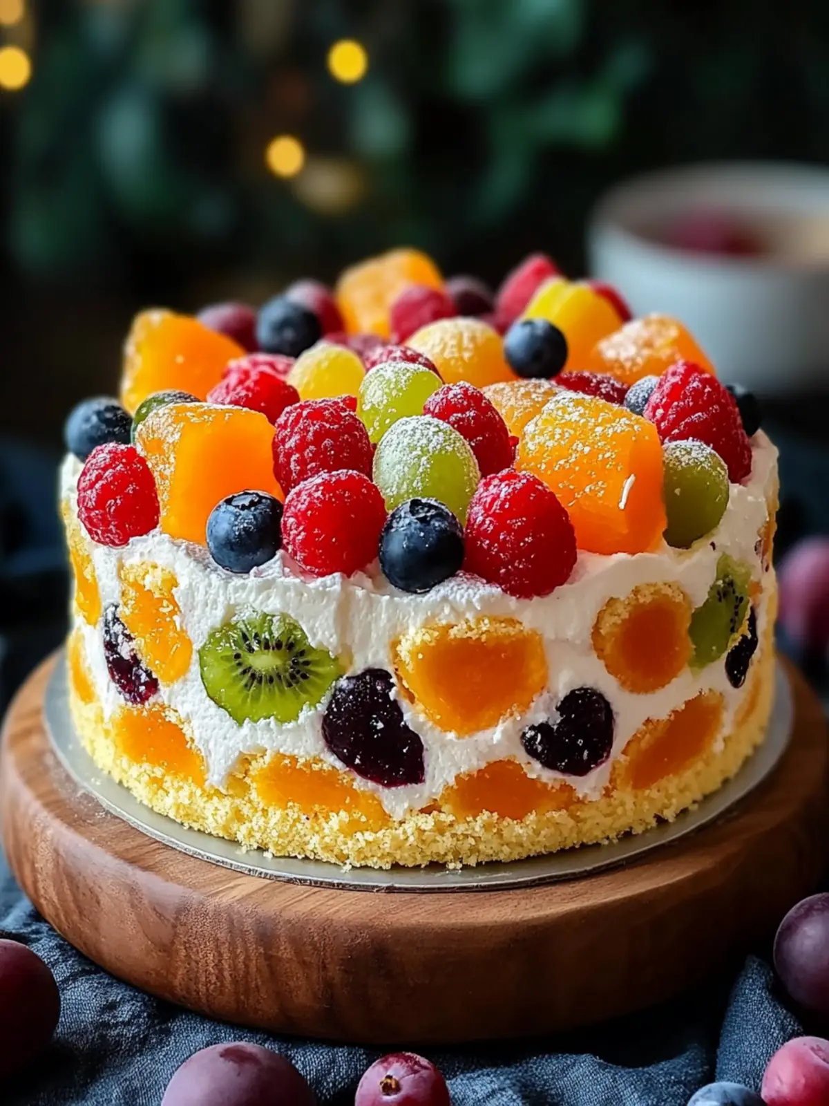 Eggless Fresh Fruit Cake