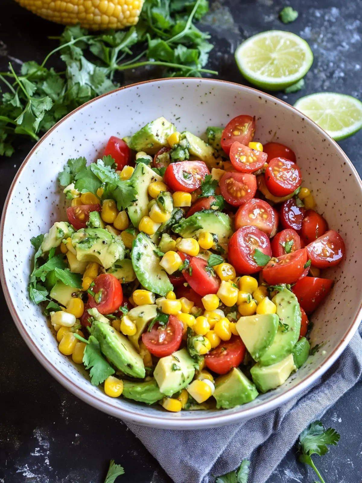 Avocado and Corn Salad with Honey Lime Dressing