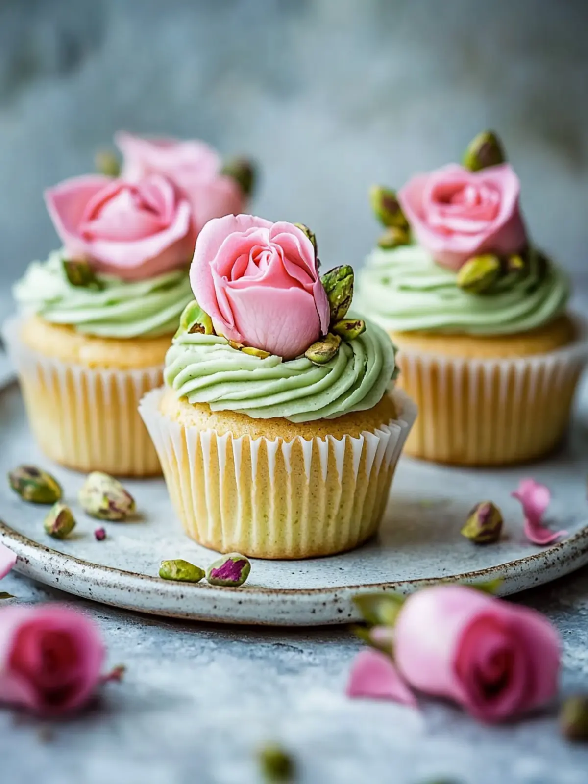 Delightful Vegan Mini Rose Pistachio Cupcakes for Every Celebration