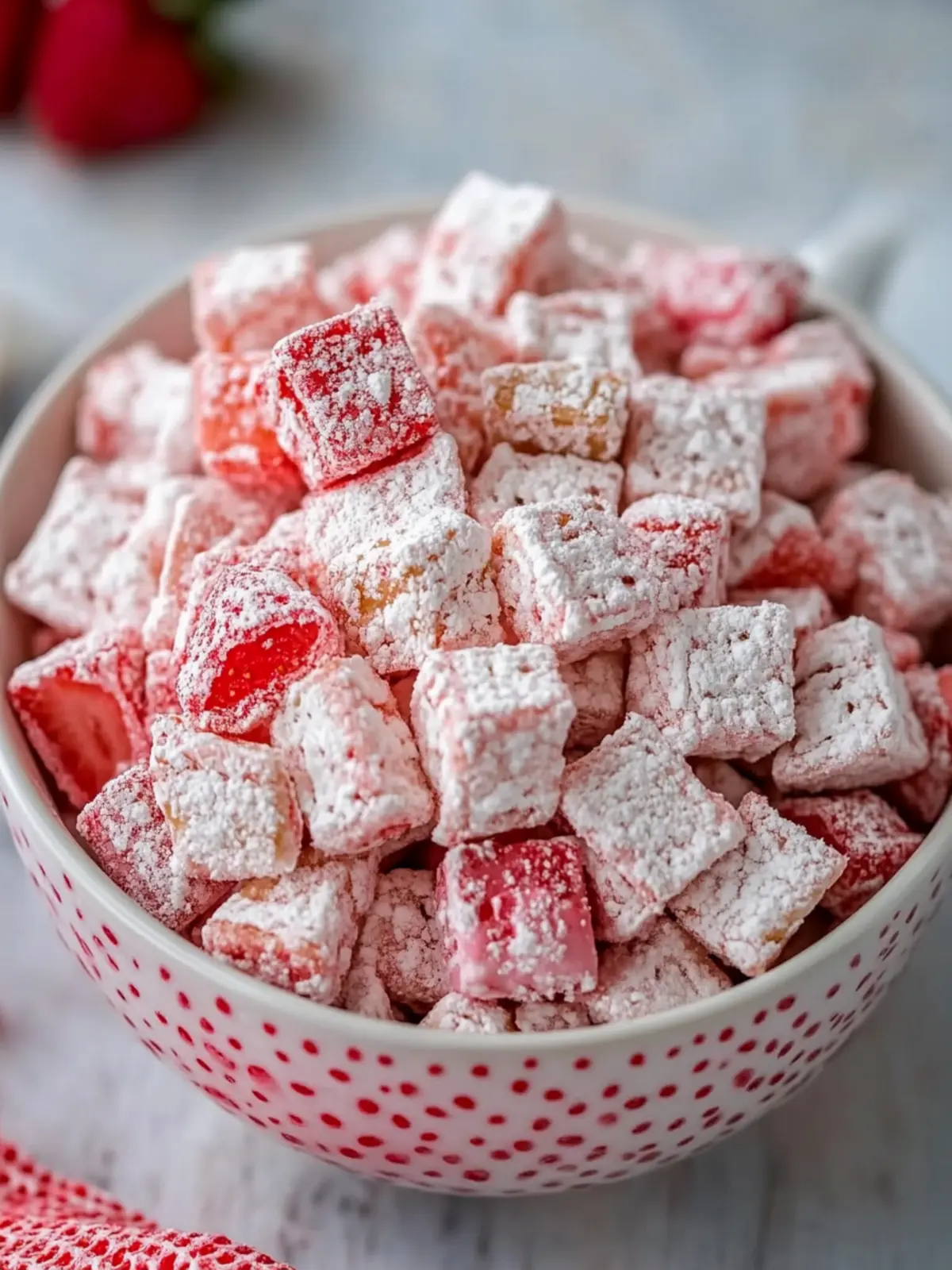Delicious Strawberry Shortcake Puppy Chow Recipe