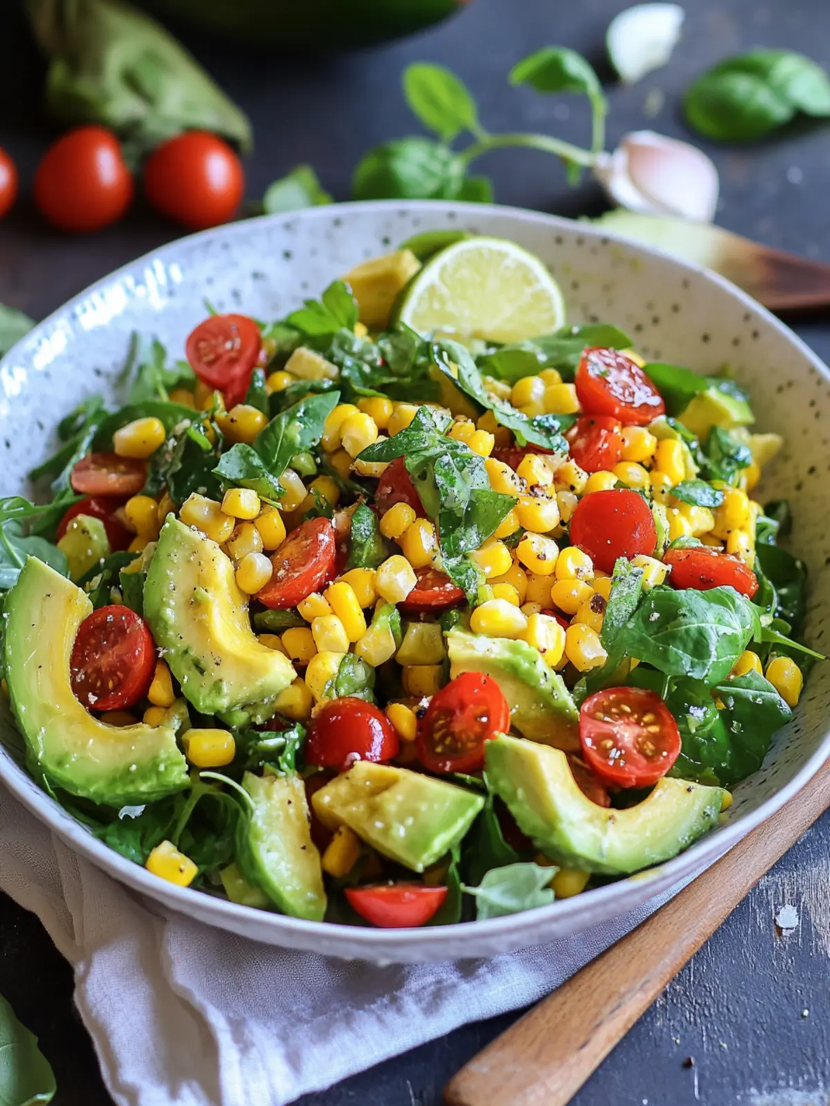 Avocado and Corn Salad with Honey Lime Dressing