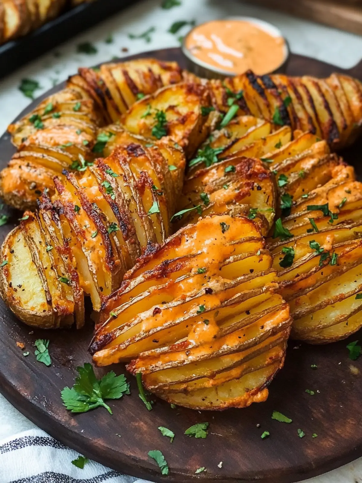 Crispy Baked Accordion Potatoes with Smoky Chipotle Mayo