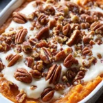 Southern Maple Sweet Potato Casserole with Candied Pecans