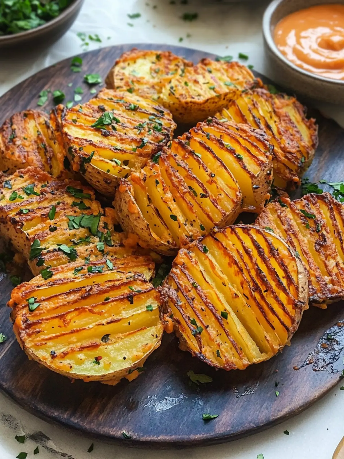 Crispy Baked Accordion Potatoes with Smoky Chipotle Mayo