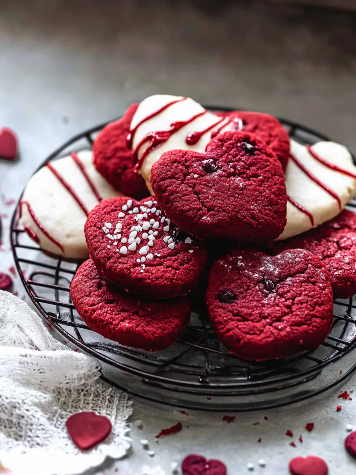 Red Velvet Shortbread Cookies