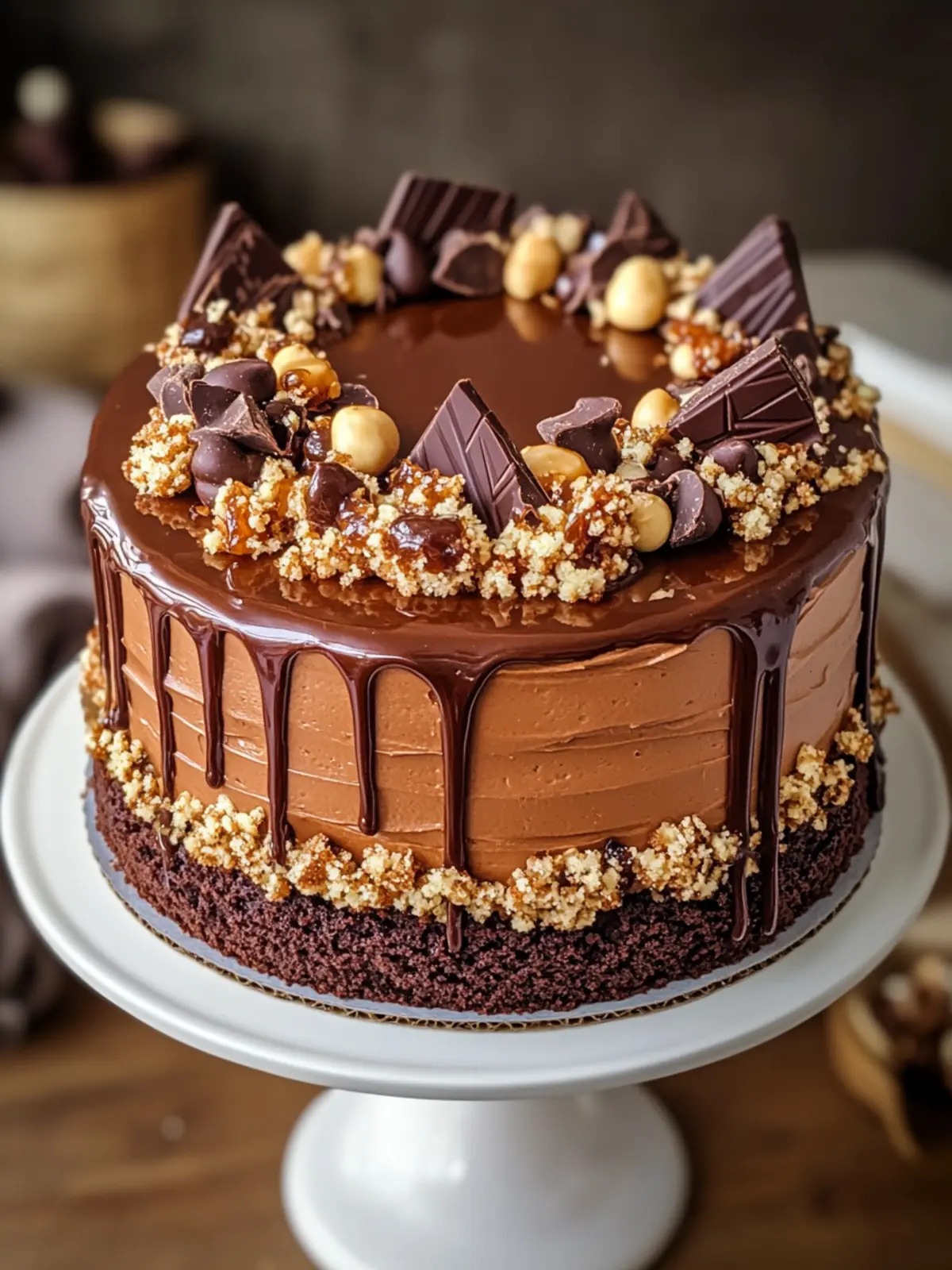 Chocolate Caramel Toffee Cake