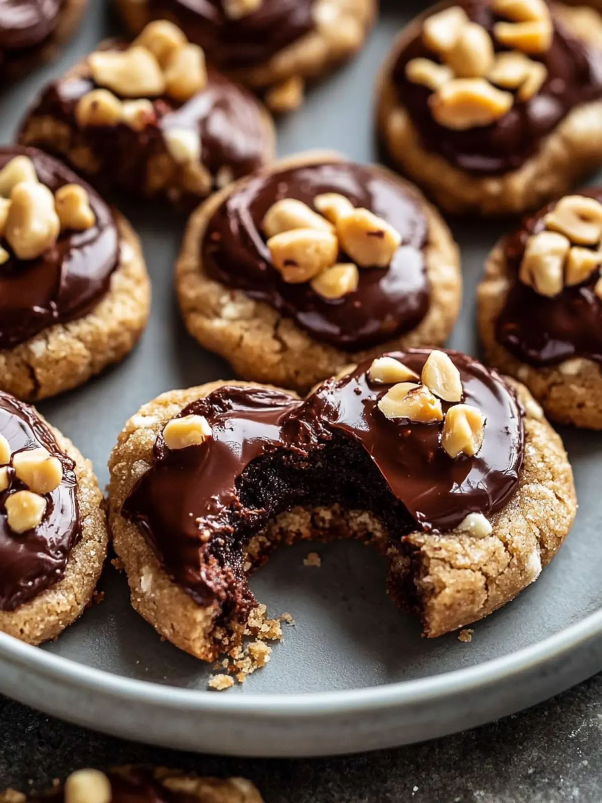 Chocolate Hazelnut Thumbprint Cookies
