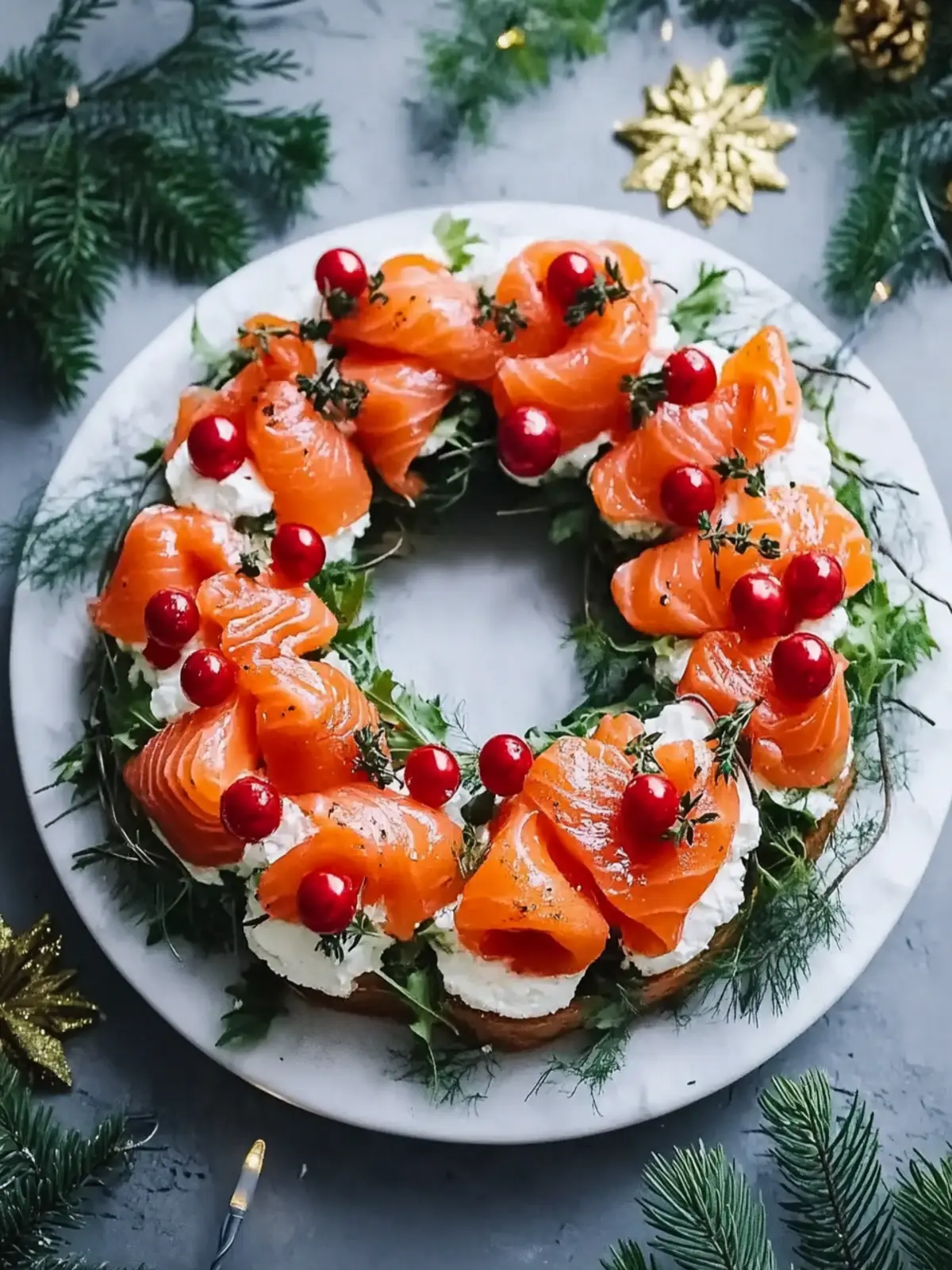 Christmas Salmon Bruschetta Wreath | An Elegant Holiday Appetizer